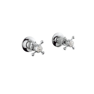 Crosswater Belgravia Stopkranen - inbouw - koud /warm - kruisgreep hoogglans - chroom