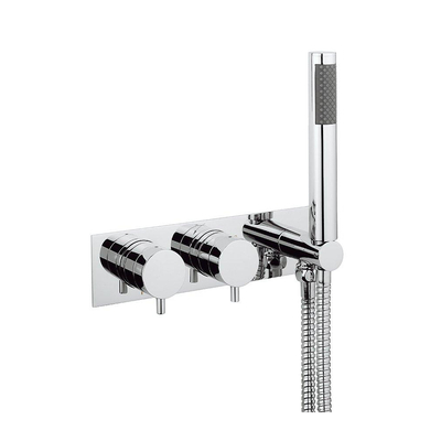 Crosswater Kai Lever Mitigeur douche encastrable thermostatique 3 boutons horizontal chrome
