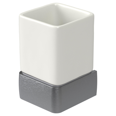 Haceka Aline Porte-verre aluminium Brossé Gris