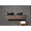 Forzalaqua Todi Meuble sous lavabo 80x51X25cm sans poignées 2 tiroirs Charcoal chêne massif SW67417 Forzalaqua Todi Meuble sous lavabo 80x51X25cm sans poignées 2 tiroirs Charcoal chêne massif SW67417