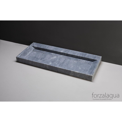 Forzalaqua Bellezza Lavabo 120.5x51.5x9cm rectangulaire 1 lavabo 1 trou pour robinetterie marbre adouci bleu blanc