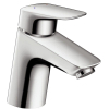 Hansgrohe Logis 1 greeps wastafelkraan - 70 LowFlow - met trekwaste - hoogglans chroom GA42178