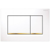 Geberit Sigma30 bedieningplaat met dualflush frontbediening voor toilet/urinoir 24.6x16.4cm wit / goud SW61799 Geberit Sigma30 bedieningplaat met dualflush frontbediening voor toilet/urinoir 24.6x16.4cm wit / goud SW61799