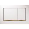 Geberit Omega30 bedieningplaat met frontbediening voor toilet/urinoir 21.2x14.2cm wit / goud / wit 0700242 Geberit Omega30 bedieningplaat met frontbediening voor toilet/urinoir 21.2x14.2cm wit / goud / wit 0700242