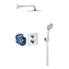 Grohe Grohtherm 3000 Cosmopolitan Perfect Shower Set compleet met hand en hoofddouche met inbouw douchekraan thermostatisch rechthoekig chroom 0432506