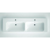 Bruynzeel Passo Keramische wastafel 150x13x46cm 150x46 cm twee kraangaten dubbele kom wit GA11881 Bruynzeel Passo Keramische wastafel 150x13x46cm 150x46 cm twee kraangaten dubbele kom wit GA11881