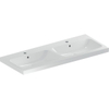 Lavabo Geberit Icon Light 120x48x15.5cm 2 lavabos 1 trou de robinet à gauche et à droite avec trop-plein Céramique Blanc brillant SW546985