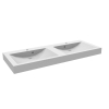 Bruynzeel Palitano Composiet wastafel 120x8.5x46cm 120x46 cm twee kraangaten dubbele kom wit GA10353 Bruynzeel Palitano Composiet wastafel 120x8.5x46cm 120x46 cm twee kraangaten dubbele kom wit GA10353