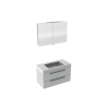 Bruynzeel Bando badmeubelset 90x55x45cm met spiegelkast aluminium greeplijst mat wit GA11723 Bruynzeel Bando badmeubelset 90x55x45cm met spiegelkast aluminium greeplijst mat wit GA11723