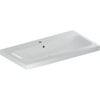 Geberit ICon Light wastafel - 90x48x16cm - 1 wasbak - 1 kraangat Midden - met overloopgat - keramiek - glans wit SW546754