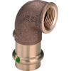 Viega Sanpress knie SC 90° verlopend binnendraad 15x1/2 brons 7541342 Viega Sanpress knie SC 90° verlopend binnendraad 15x1/2 brons 7541342
