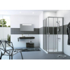 Huppe Classics 2 3 delig hoekinstap 100 100x190cm matzilver helder glas GA54086