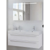 Bruynzeel Bando badmeubelset 120x55x45cm Dubbele wasbak met spiegel aluminium greeplijst mat wit SW65456 Bruynzeel Bando badmeubelset 120x55x45cm Dubbele wasbak met spiegel aluminium greeplijst mat wit SW65456