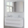 Bruynzeel Bando badmeubelset 120x55x45cm Dubbele wasbak met spiegelkast aluminium greeplijst mat wit SW65455 Bruynzeel Bando badmeubelset 120x55x45cm Dubbele wasbak met spiegelkast aluminium greeplijst mat wit SW65455