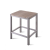 Looox Wooden Collection Tabouret de douche 35x30x45cm avec inox brossé et siège chêne old grey SECOND CHOIX OUT4509