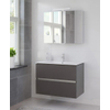 Bruynzeel Miko badmeubelset 81x66x51cm met spiegelkast grafiet SW20730 Bruynzeel Miko badmeubelset 81x66x51cm met spiegelkast grafiet SW20730