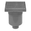 Easy Drain Aqua Quattro Tegel vloerput met ABS afwerkdeel/RVS betegelbaar rooster en uitloop verticaal 15x15cm inbouwdiepte 117 155mm waterslot 50mm 2302696
