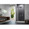 Huppe Design pure nis draaideur 160x200cm met segment en zijdeel matzilver antiplaque glas GA99483 Huppe Design pure nis draaideur 160x200cm met segment en zijdeel matzilver antiplaque glas GA99483