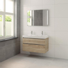 Bruynzeel Pinto badmeubelset 100x65.3x46cm spiegel dubbele kom bardolino SW63496 Bruynzeel Pinto badmeubelset 100x65.3x46cm spiegel dubbele kom bardolino SW63496
