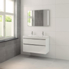 Bruynzeel Pinto badmeubelset 100x65.3x46cm spiegel dubbele kom glans wit SW63498 Bruynzeel Pinto badmeubelset 100x65.3x46cm spiegel dubbele kom glans wit SW63498