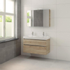 Bruynzeel Pinto badmeubelset 100x65.3x46cm spiegelkast dubbele kom bardolino SW63489 Bruynzeel Pinto badmeubelset 100x65.3x46cm spiegelkast dubbele kom bardolino SW63489