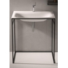 Bette Lux shape wastafel 80x49.5cm inclusief taupe frame zonder kraangat wit SW378237 Bette Lux shape wastafel 80x49.5cm inclusief taupe frame zonder kraangat wit SW378237