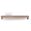 Looox Wooden collection solo wooden base shelf 120cmhanddoekhouders zwart eiken mat zwart SW73140 Looox Wooden collection solo wooden base shelf 120cmhanddoekhouders zwart eiken mat zwart SW73140
