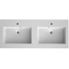 Bruynzeel Matera Wastafel 120x1.5x50cm twee kraangaten dubbele kom Composiet met mat wit SW65559 Bruynzeel Matera Wastafel 120x1.5x50cm twee kraangaten dubbele kom Composiet met mat wit SW65559