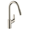 Hansgrohe Focus keukenkraan met uittrekbare vuistdouche RVS look GA66536 Hansgrohe Focus keukenkraan met uittrekbare vuistdouche RVS look GA66536