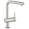 Grohe Minta Touch elektronische keukenkraan met draaibare L uitloop met uittrekbare mousseur en 6V lithium batterij steel SW60386 Grohe Minta Touch elektronische keukenkraan met draaibare L uitloop met uittrekbare mousseur en 6V lithium batterij steel SW60386