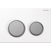 Geberit Omega20 bedieningplaat met dualflush frontbediening voor toilet/urinoir 21.2x14.2cm wit mat 0700238 Geberit Omega20 bedieningplaat met dualflush frontbediening voor toilet/urinoir 21.2x14.2cm wit mat 0700238