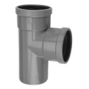 Wavin PVC manchet T stuk 90° 110x110mm 2xmof+1xspie 2110741