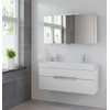 Bruynzeel Mino Meuble avec armoire miroir 120cm vasque deux trous pour robinetterie et lampe à LED Blanc GA10217 Bruynzeel Mino Meuble avec armoire miroir 120cm vasque deux trous pour robinetterie et lampe à LED Blanc GA10217