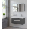 Bruynzeel Mino Meuble avec armoire miroir 100cm 2 trous pour robinet et éclairage led graphite GA10215 Bruynzeel Mino Meuble avec armoire miroir 100cm 2 trous pour robinet et éclairage led graphite GA10215