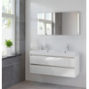 Bruynzeel Palitano badmeubelset 120x56.5x46cm spiegel dubbele kom glans wit GA10432 Bruynzeel Palitano badmeubelset 120x56.5x46cm spiegel dubbele kom glans wit GA10432