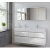 Bruynzeel Passo badmeubelset 150x69.8x46cm spiegelkast dubbele kom glans wit GA12167 Bruynzeel Passo badmeubelset 150x69.8x46cm spiegelkast dubbele kom glans wit GA12167