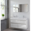 Bruynzeel Passo badmeubelset 120x69.8x46cm spiegel dubbele kom glans wit GA12153 Bruynzeel Passo badmeubelset 120x69.8x46cm spiegel dubbele kom glans wit GA12153