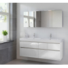 Bruynzeel Pinto badmeubelset 150x65.3x46cm spiegelkast dubbele kom glans wit GA12387 Bruynzeel Pinto badmeubelset 150x65.3x46cm spiegelkast dubbele kom glans wit GA12387