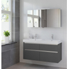 Bruynzeel Pinto badmeubelset 120x65.3x46cm spiegelkast dubbele kom grafiet GA12370 Bruynzeel Pinto badmeubelset 120x65.3x46cm spiegelkast dubbele kom grafiet GA12370