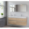 Bruynzeel Pinto badmeubelset 150x65.3x46cm spiegelkast dubbele kom bardolino GA12397 Bruynzeel Pinto badmeubelset 150x65.3x46cm spiegelkast dubbele kom bardolino GA12397