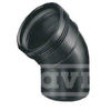 Wavin Wafix pp bocht 45gr. 90 manchet/spie zwart SW94673