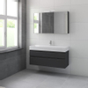 Bruynzeel Roma badmeubelset 120x60.5x46cm met spiegelkast grafiet SW107448 Bruynzeel Roma badmeubelset 120x60.5x46cm met spiegelkast grafiet SW107448