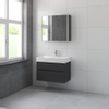 Bruynzeel Roma badmeubelset 80x60.5x46cm met spiegelkast grafiet SW107613 Bruynzeel Roma badmeubelset 80x60.5x46cm met spiegelkast grafiet SW107613