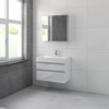Bruynzeel Roma Meuble avec armoire miroir 80cm blanc brillant SW107619 Bruynzeel Roma Meuble avec armoire miroir 80cm blanc brillant SW107619