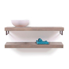 LoooX Wooden Base eiken wastafelblad duo met handdoekhouders geborsteld RVS 100x46/41x4cm eiken old grey SW108684 LoooX Wooden Base eiken wastafelblad duo met handdoekhouders geborsteld RVS 100x46/41x4cm eiken old grey SW108684