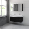 Bruynzeel Roma badmeubelset 120x60.5x46cm met spiegelkast zijde zwart SW229402 Bruynzeel Roma badmeubelset 120x60.5x46cm met spiegelkast zijde zwart SW229402