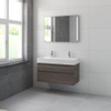 Bruynzeel Roma badmeubelset 100x60.5x46cm met spiegel orlando eiken SW229391 Bruynzeel Roma badmeubelset 100x60.5x46cm met spiegel orlando eiken SW229391