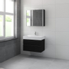 Bruynzeel Roma badmeubelset 80x60.5x46cm met spiegelkast zijde zwart SW229407 Bruynzeel Roma badmeubelset 80x60.5x46cm met spiegelkast zijde zwart SW229407