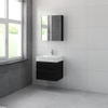 Bruynzeel Roma badmeubelset 60x60.5x46cm met spiegelkast zijde zwart SW229405 Bruynzeel Roma badmeubelset 60x60.5x46cm met spiegelkast zijde zwart SW229405