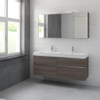 Bruynzeel Pinto badmeubelset 150x65.3x46cm met spiegelkast dubbele kom orlando eiken SW229361 Bruynzeel Pinto badmeubelset 150x65.3x46cm met spiegelkast dubbele kom orlando eiken SW229361